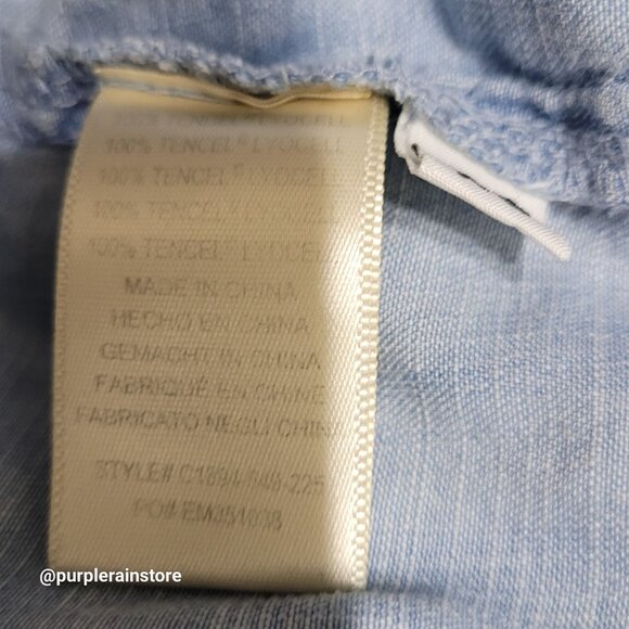 Cloth & Stone Chambray Shirt Dress XS Light Wash Beachy Coastal Minimalist - Picture 5 of 9